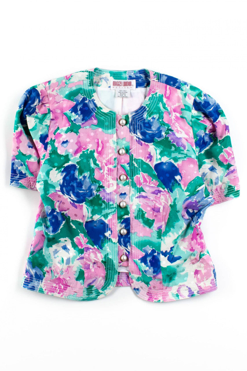 Vintage Maggy London Floral Blouse (1980s)