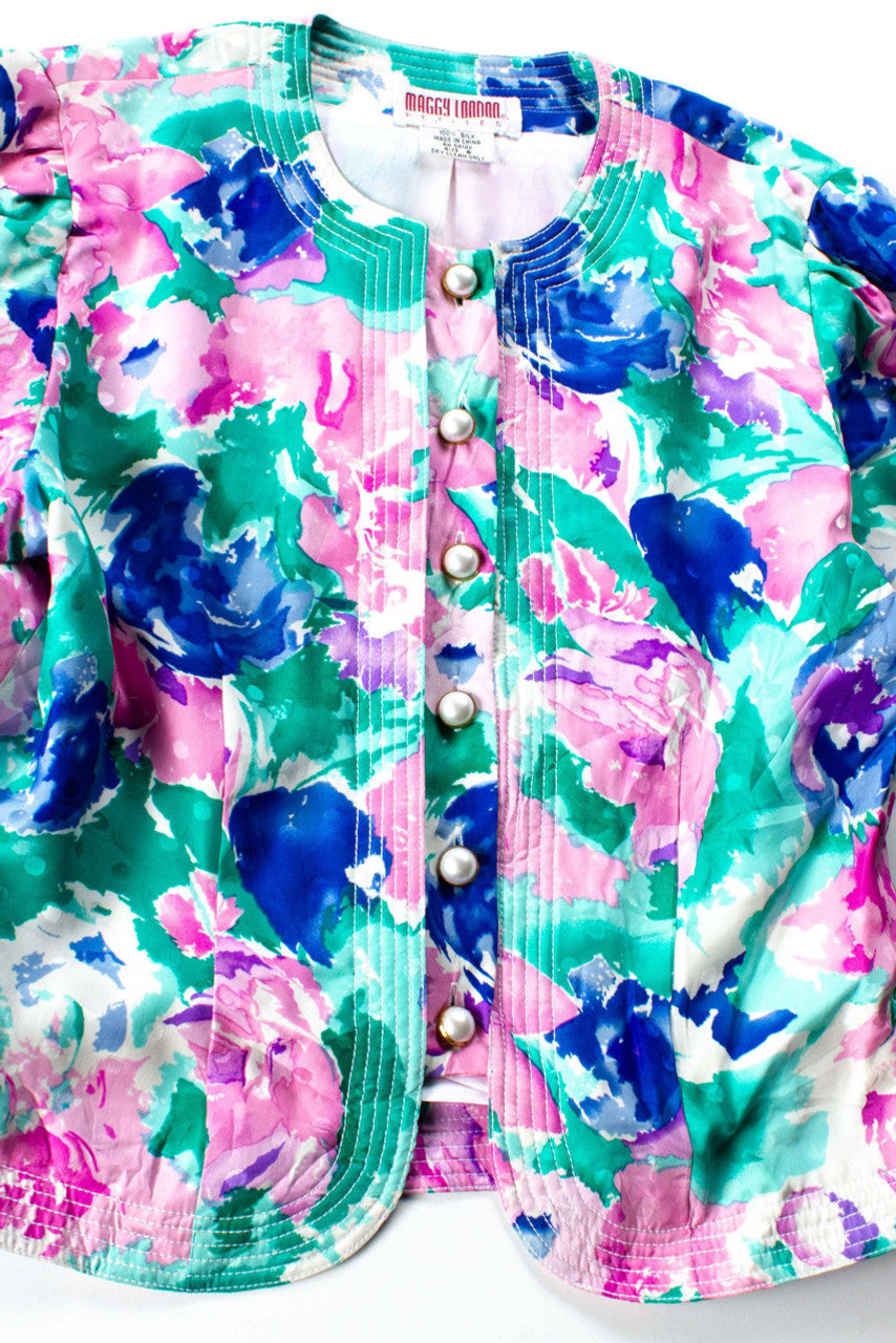 Vintage Maggy London Floral Blouse (1980s)