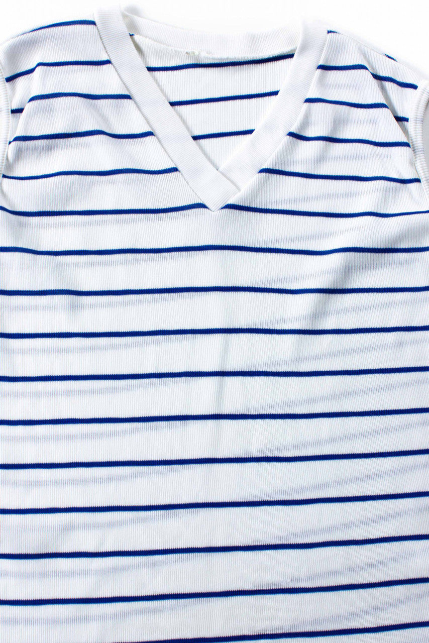 Striped Sleeveless V-Neck Top