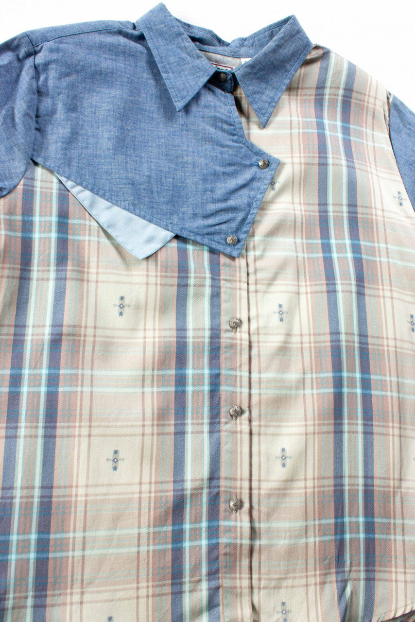 Vintage Shoulder Wrap Cowboy Button Up