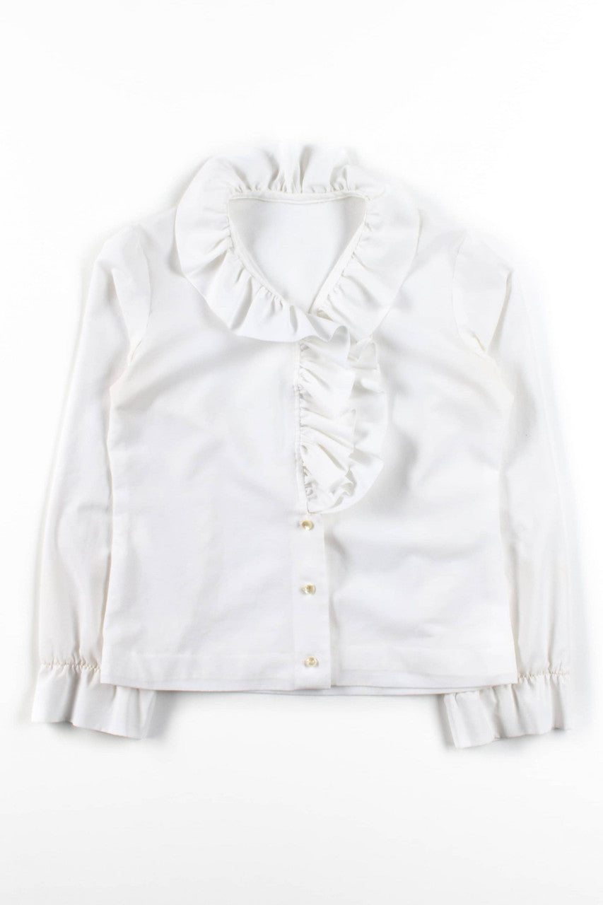 Vintage Ruffled Collar Blouse