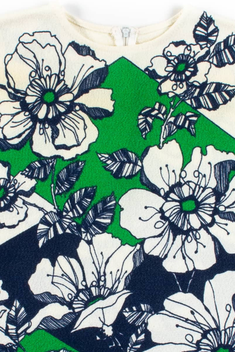 Vintage Sleeveless Floral Ink Top