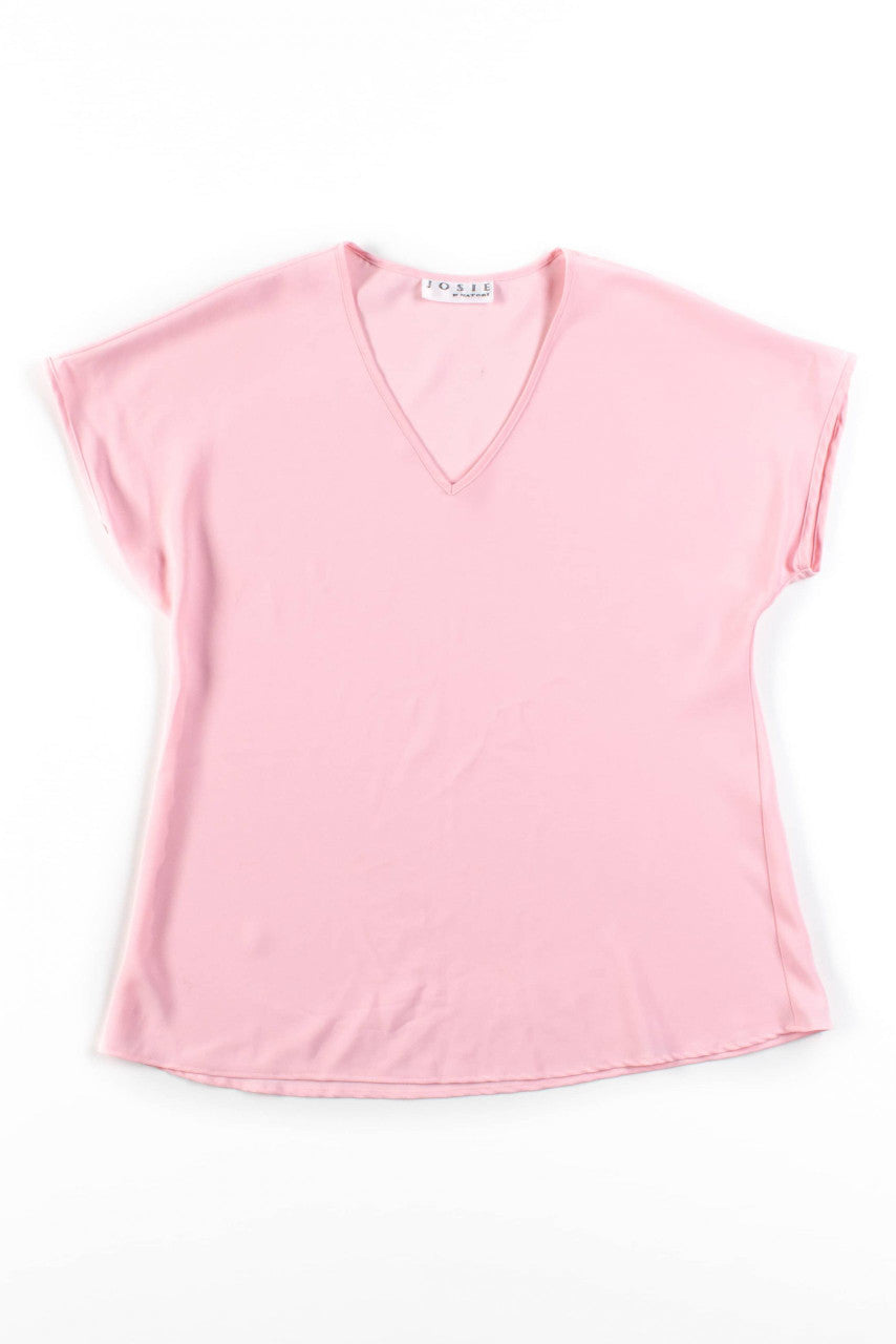 Vintage Josie Silky V-Neck Tee Top