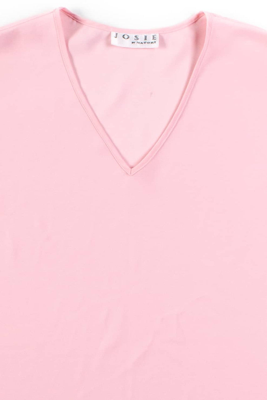 Vintage Josie Silky V-Neck Tee Top