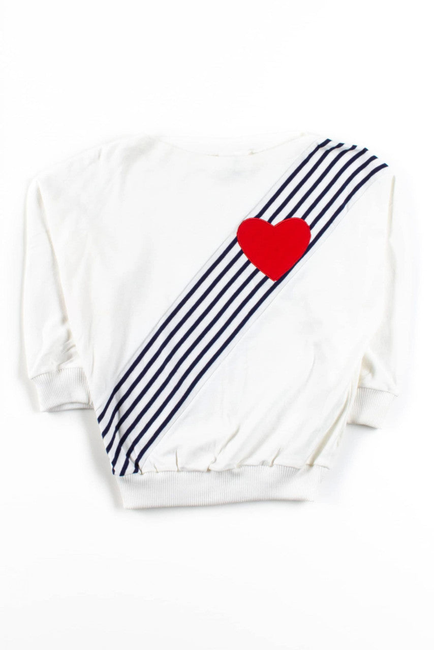 Vintage Diagonal Stripe Heart Top