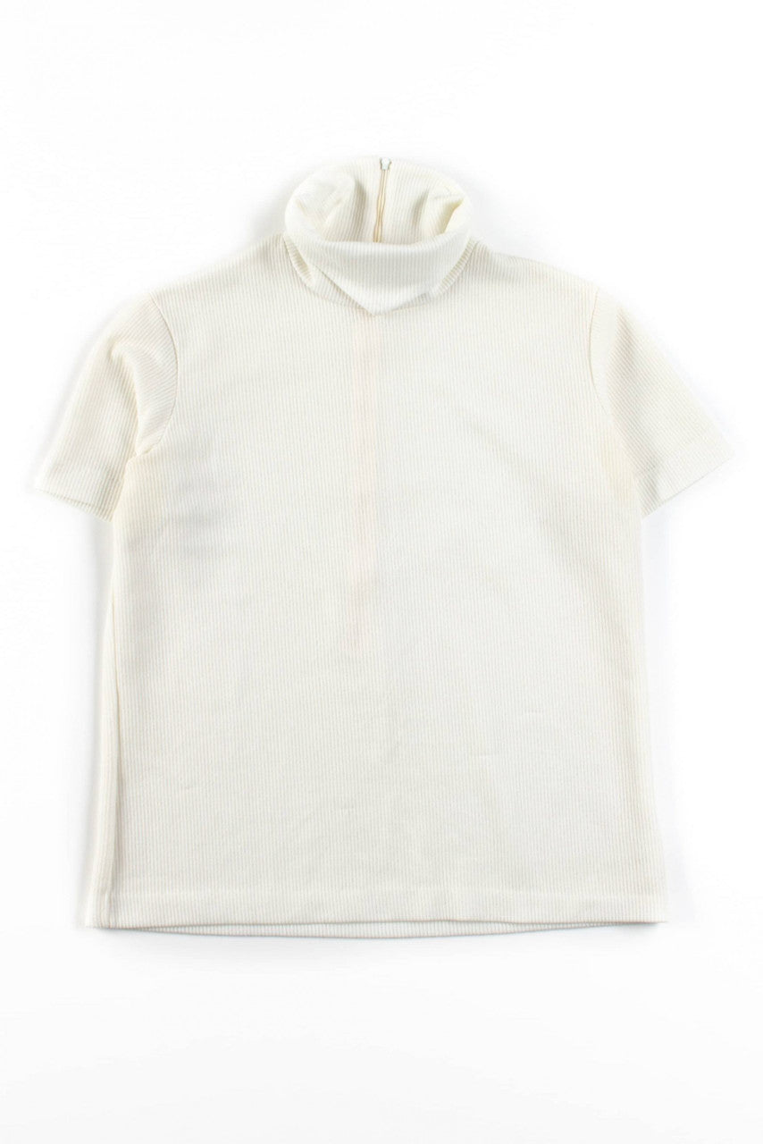 Vintage Ribbed Turtleneck Tee Top