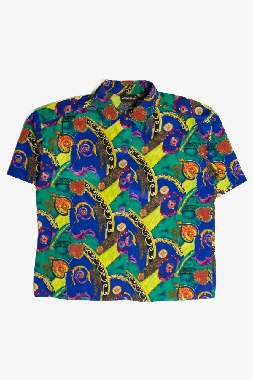 Vintage Spades Button Up Top (Large)