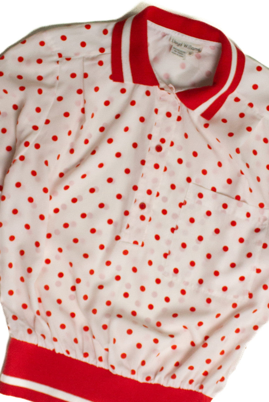 Vintage Red Polka Dot Pullover Top (sz. 6)