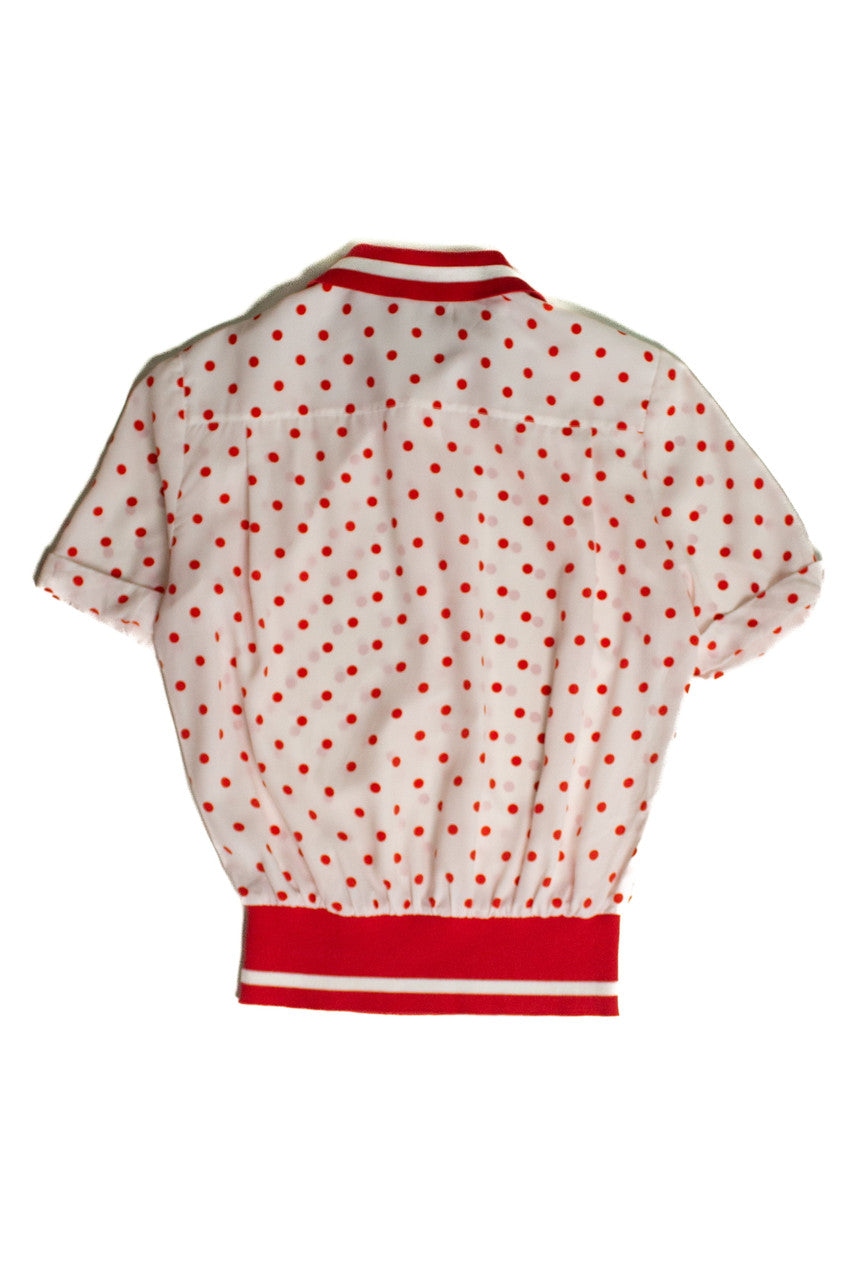 Vintage Red Polka Dot Pullover Top (sz. 6)