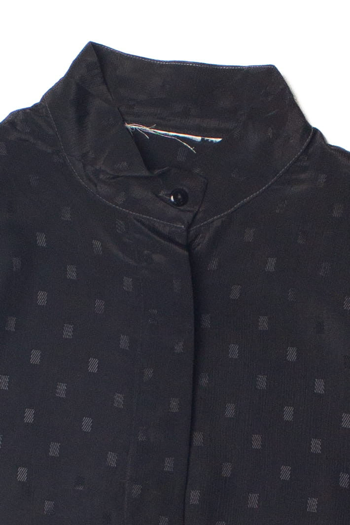 Vintage Lightweight Black Patterned Button Up Top