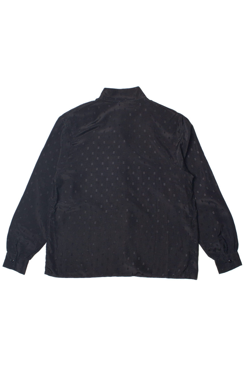 Vintage Lightweight Black Patterned Button Up Top