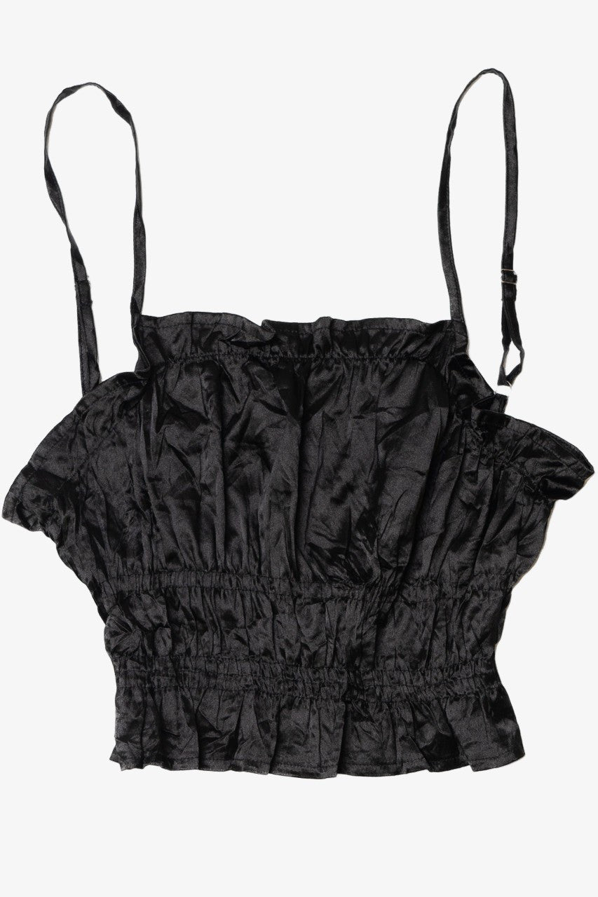 Recycled Smocked Crop Tank Top