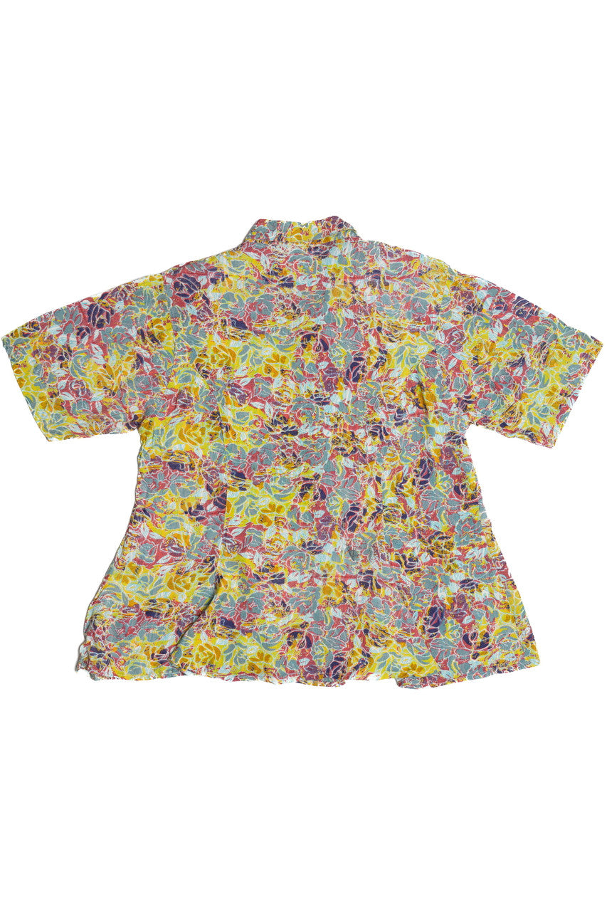 Vintage Floral Ivy International Peplum Button Up Top