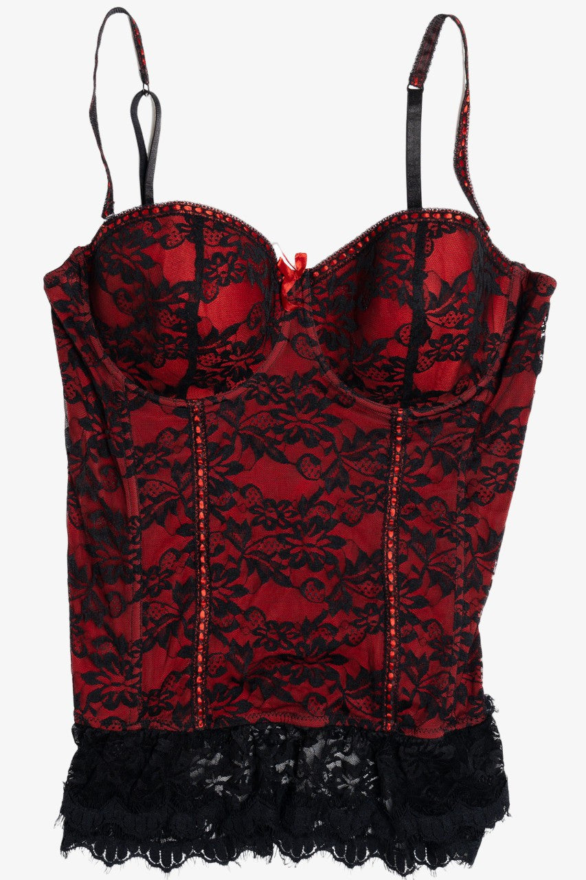 Red lace Seven Til Midnight Corset Bustier Top