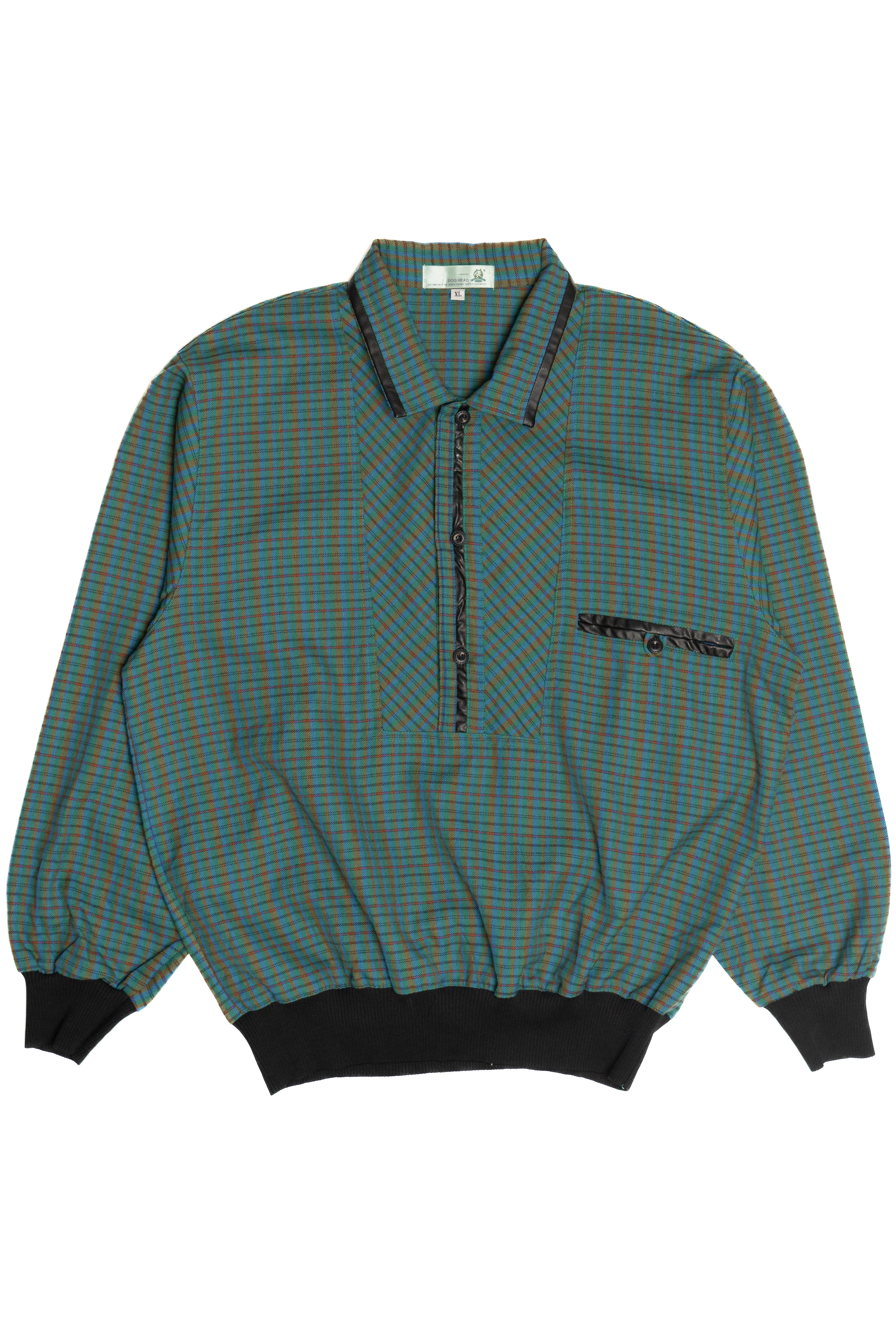 Vintage Dog Head Plaid Top (1980s)