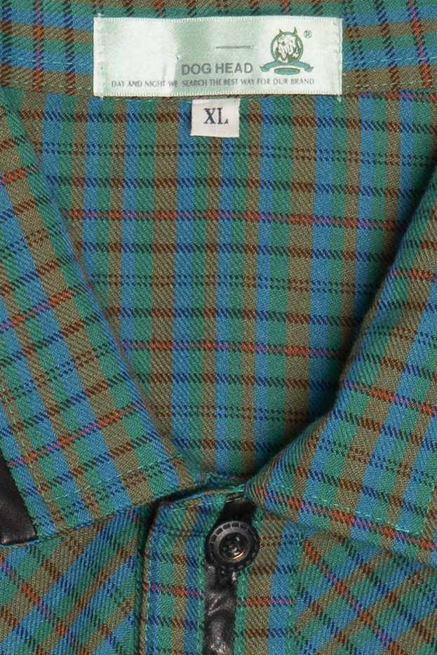 Vintage Dog Head Plaid Top (1980s)
