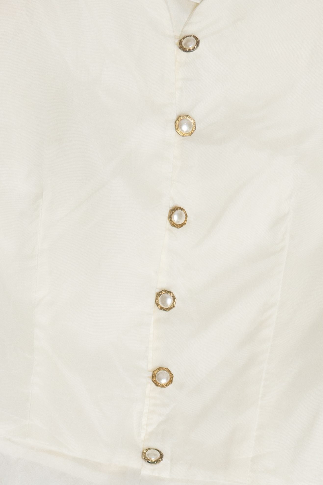 Vintage Bridal Tulle Sleeve Adjustable Waist Tie Top