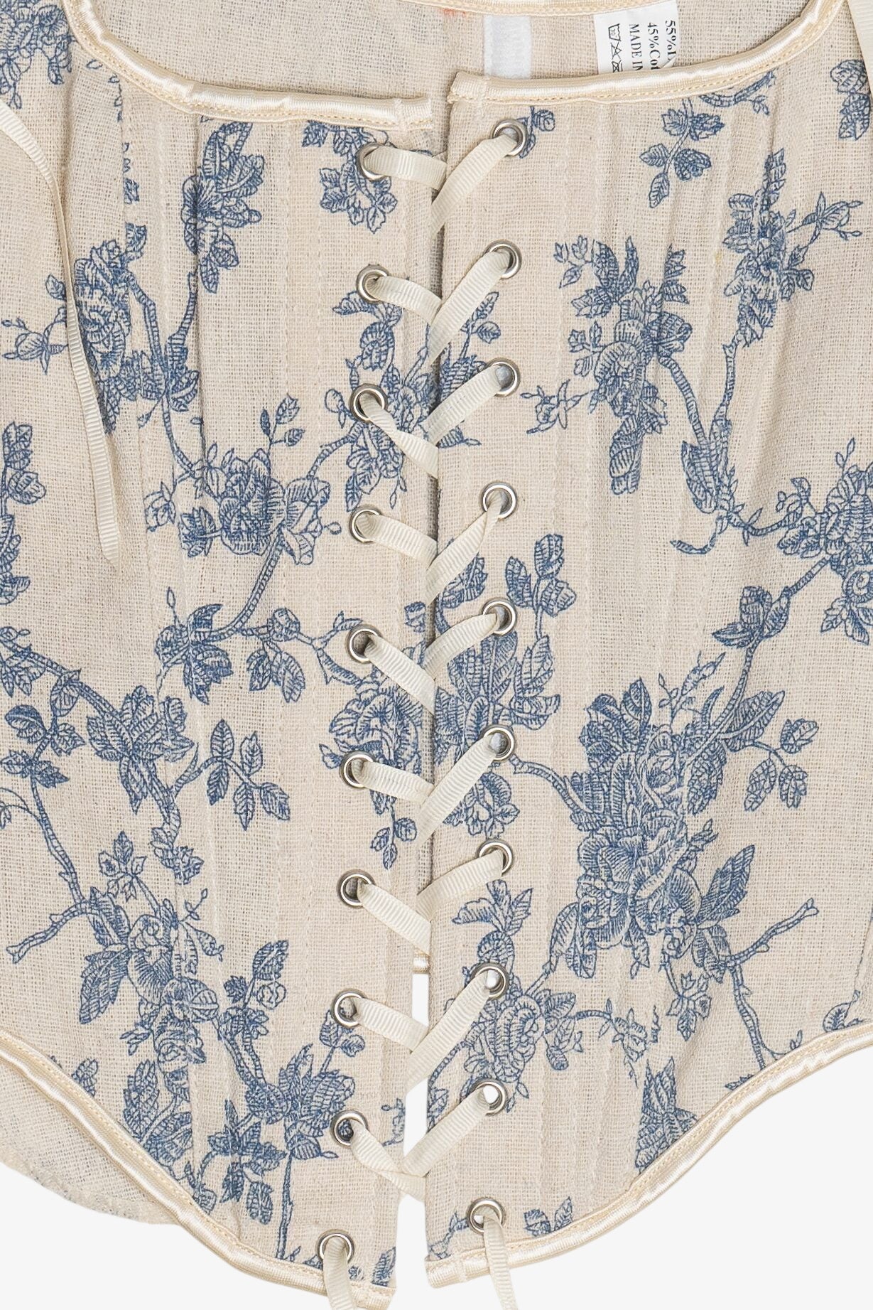 Linen Lace-Up Corset Top (2020s)