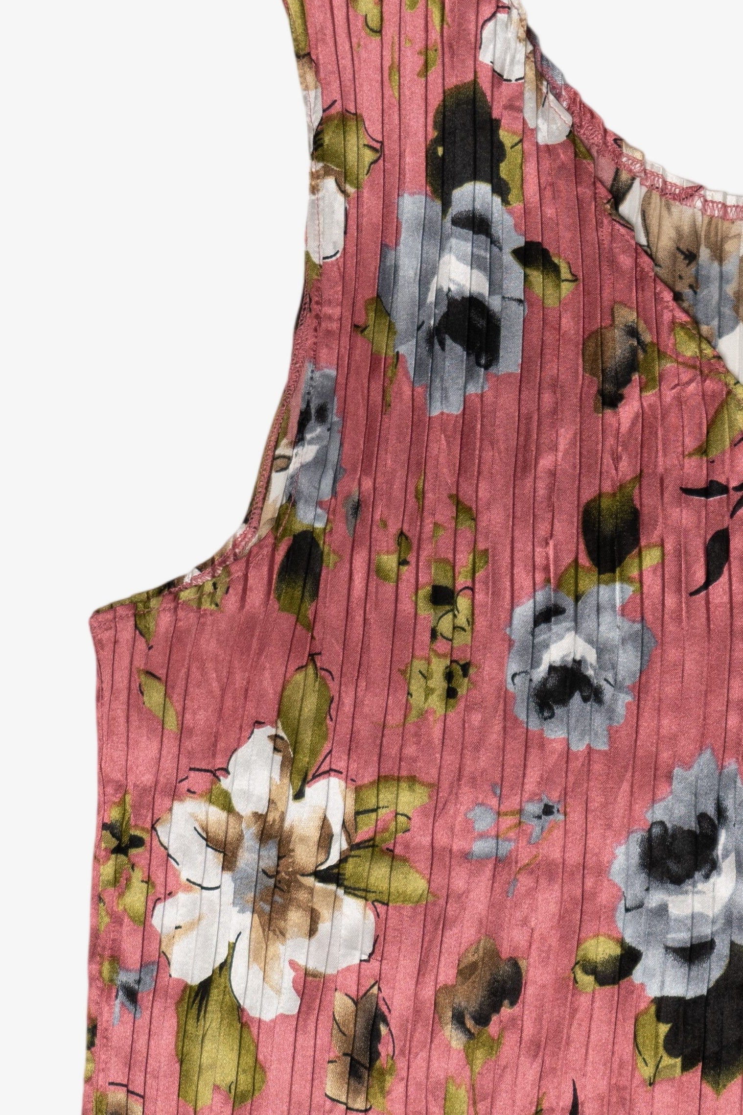 Vintage Pink Pleated Stretchy Jaipur Silky Tank Top (2000s)