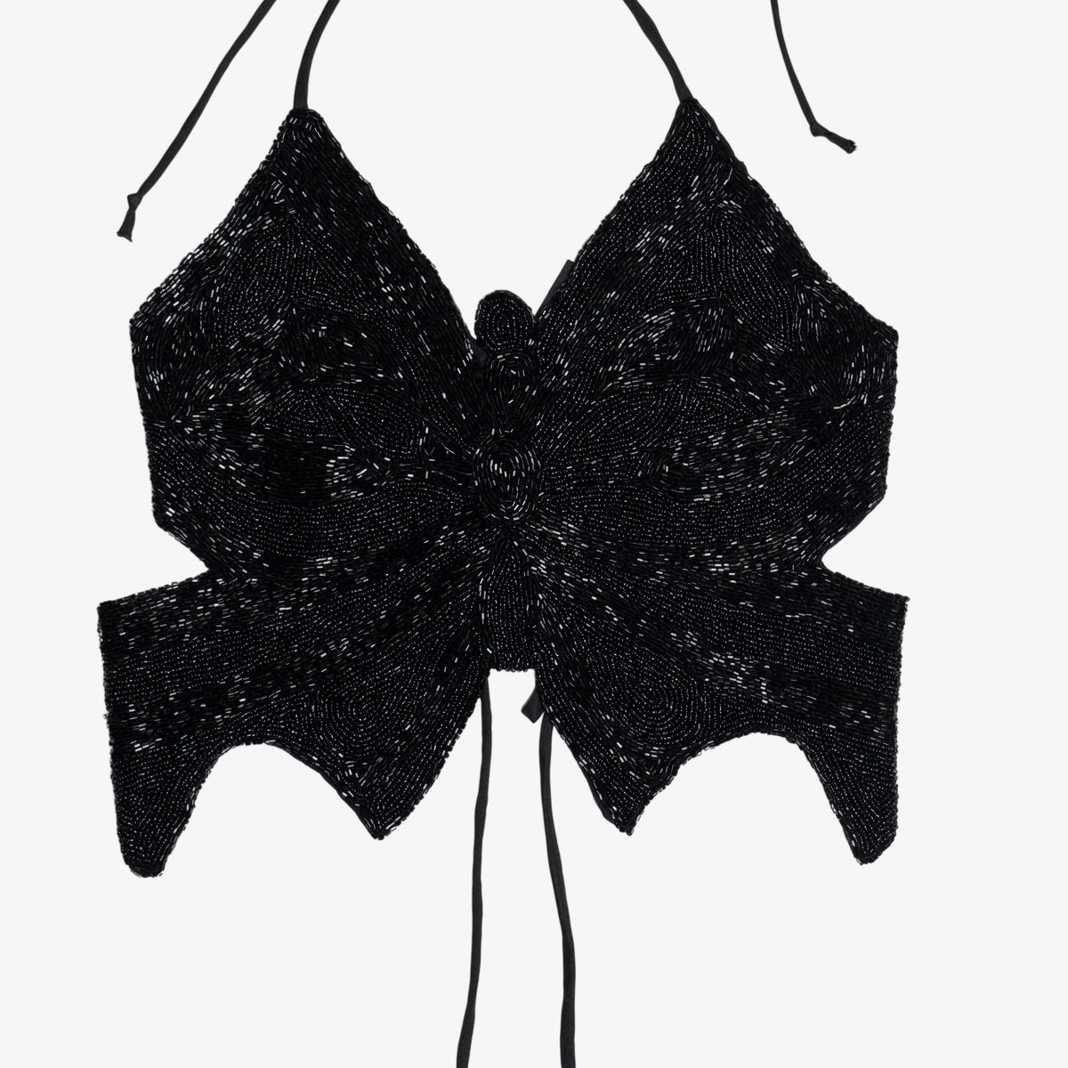 Vintage Heart Moon Star Y2K Beaded Butterfly Adjustable Halter Top 