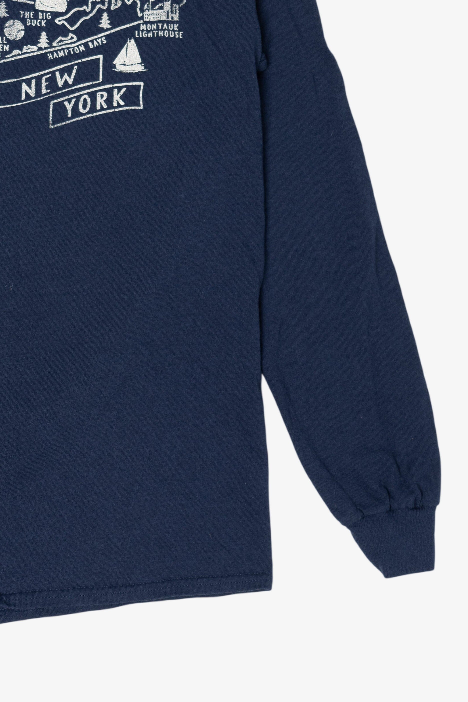 Vintage Navy Blue Long Island New York Long Sleeve T-Shirt (1990s)