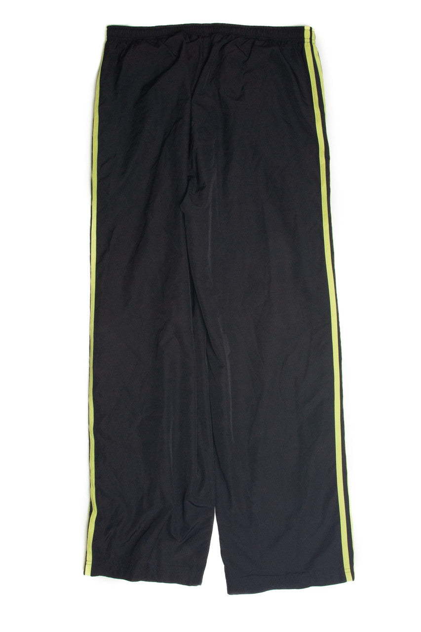 Vintage Black and Green Adidas Track Pants