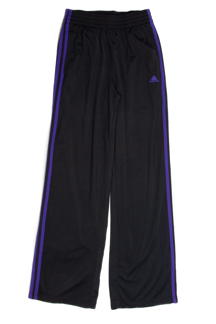 Vintage Black and Purple Adidas Track Pants 1241