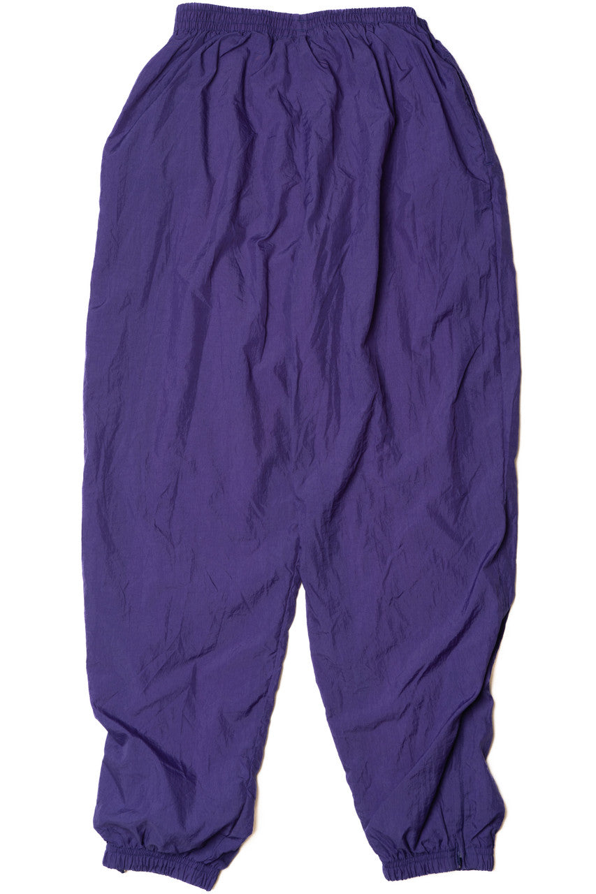 Vintage Purple Nylon Ankle Zip Reebok Logo Track Pants