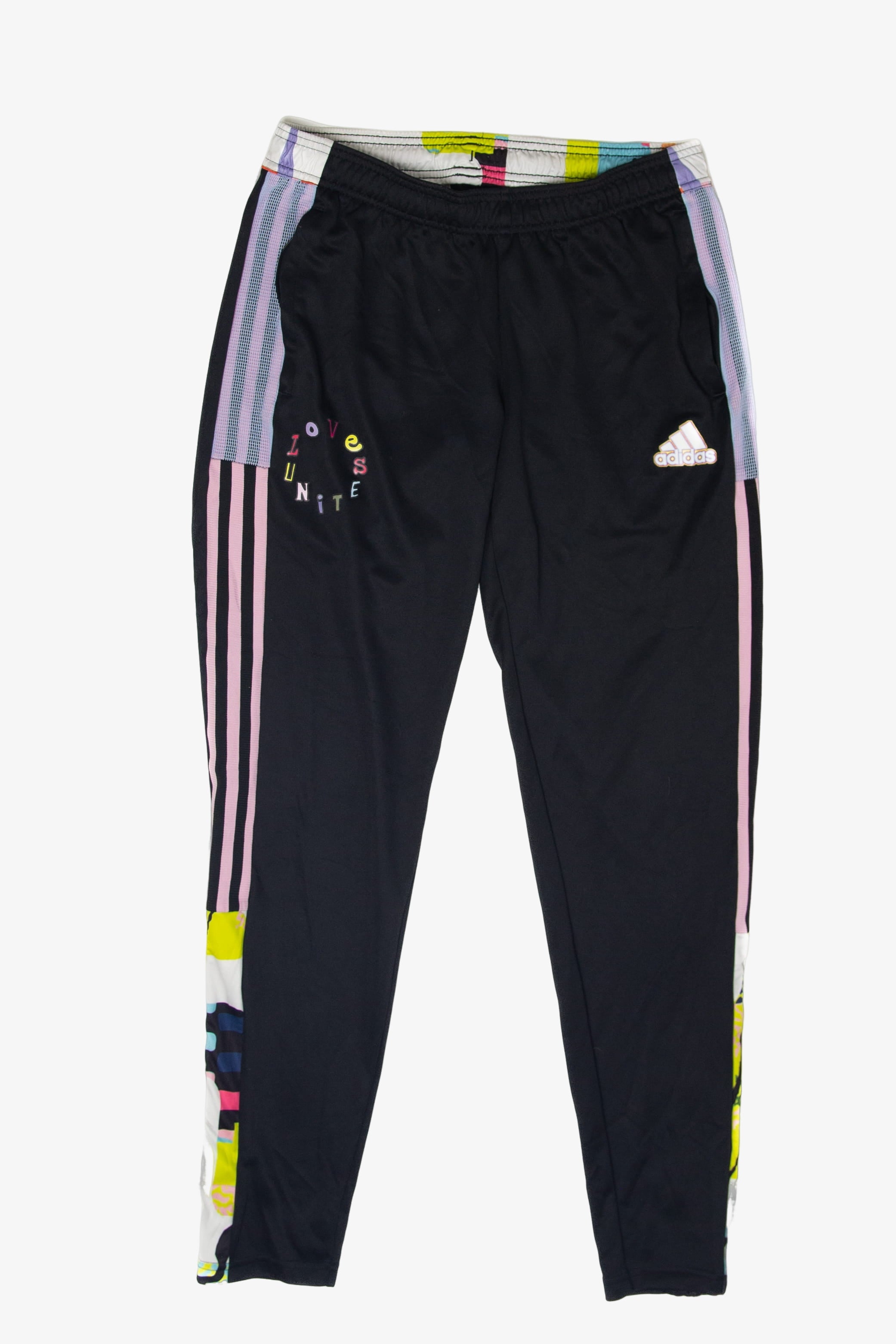 Recycled "Love Unites" Colorful Adidas Track Pants