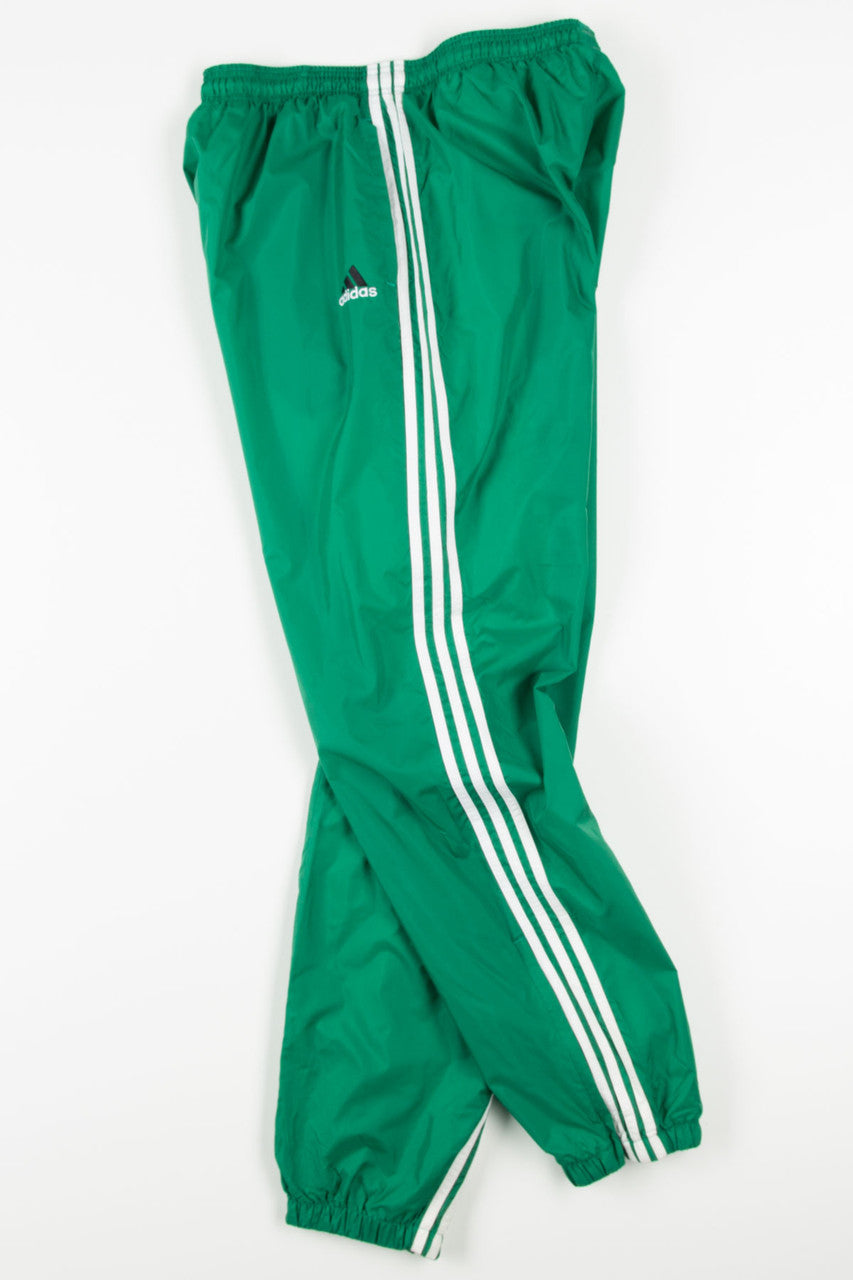 Vintage Green Adidas Windbreaker Pants (1990s) (sz. XL)