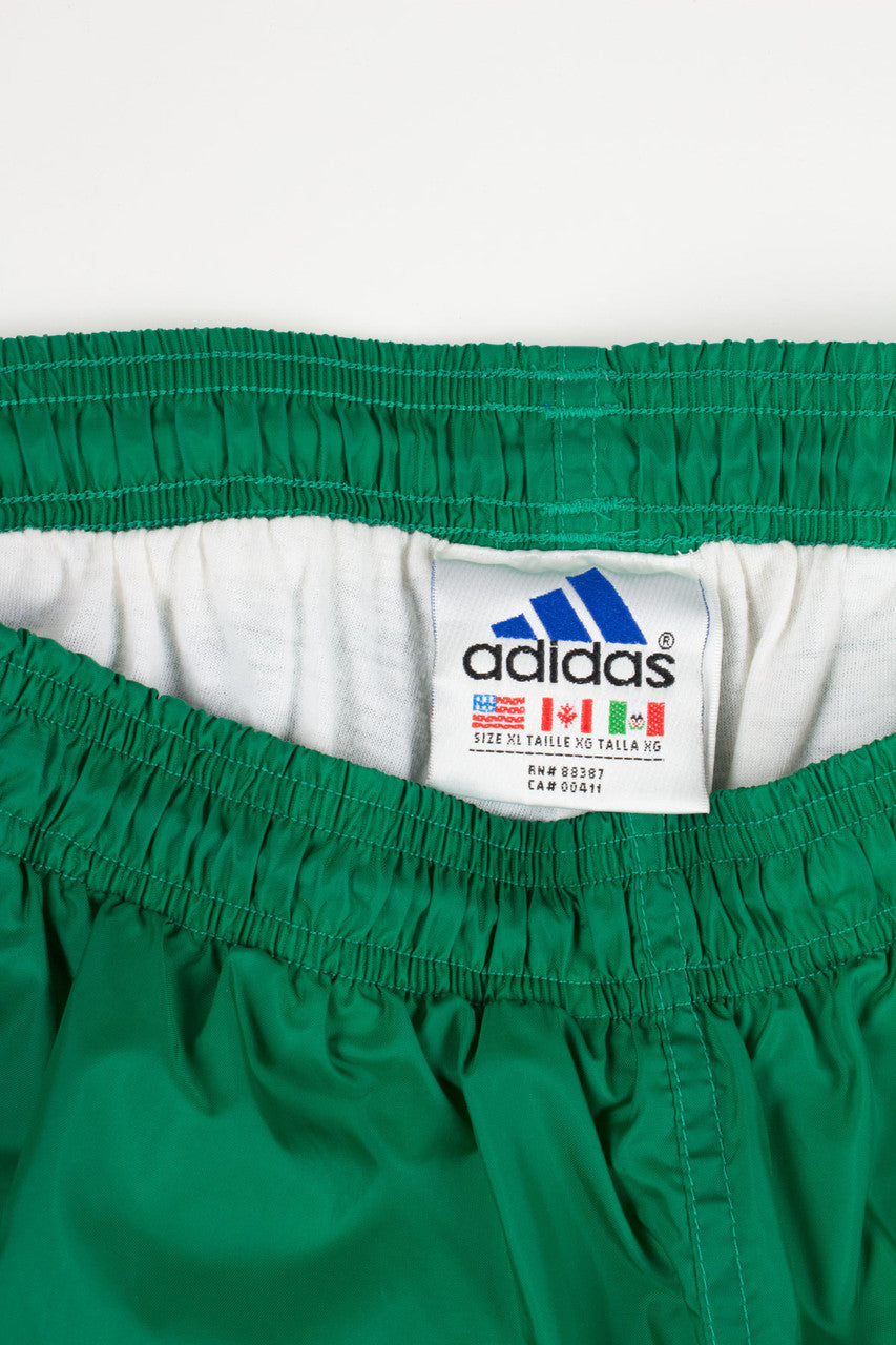 Vintage Green Adidas Windbreaker Pants (1990s) (sz. XL)