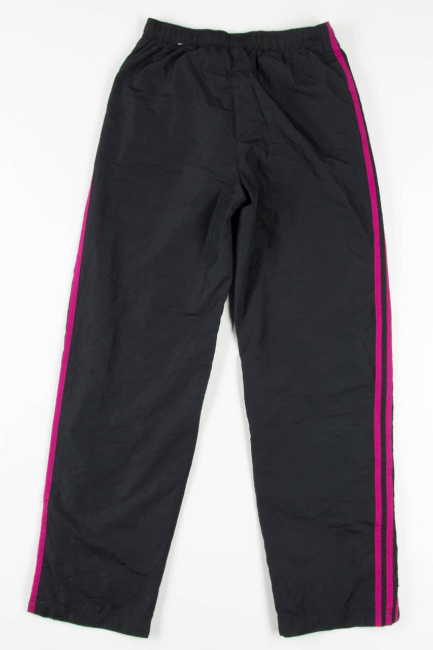 Fuchsia Three Stripe Adidas Track Pants (sz. S)