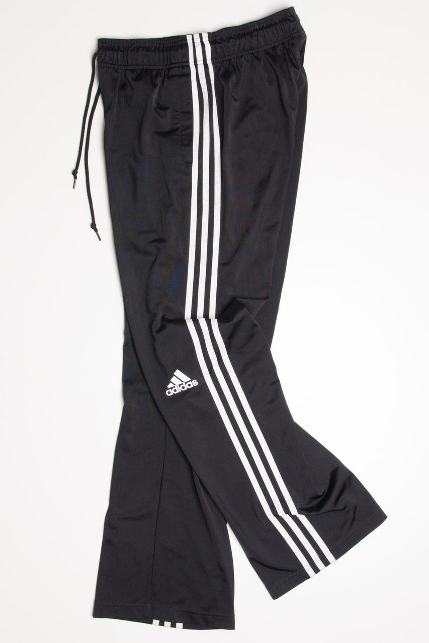 Black 3 Striped Adidas Track Pants (sz. Estimated S)