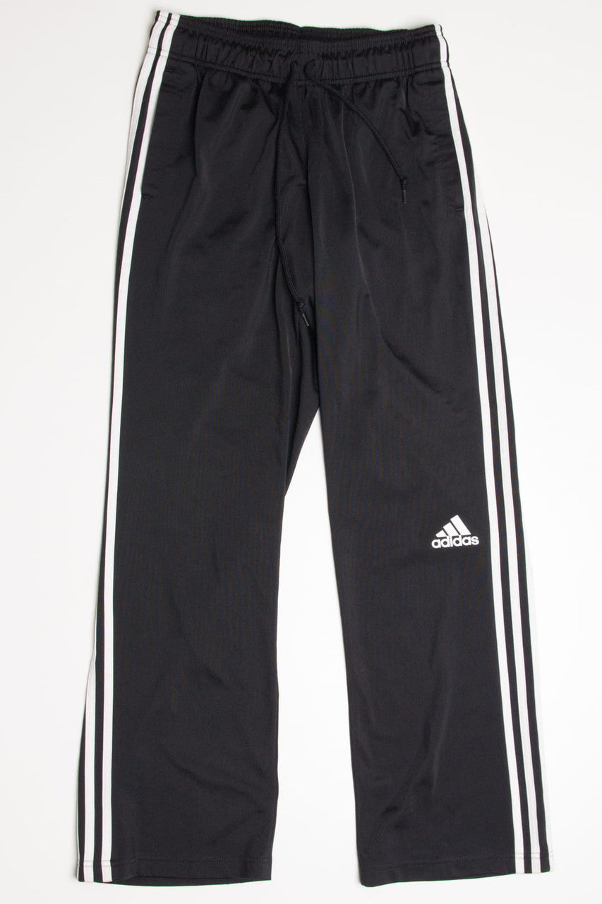 Black 3 Striped Adidas Track Pants (sz. Estimated S)