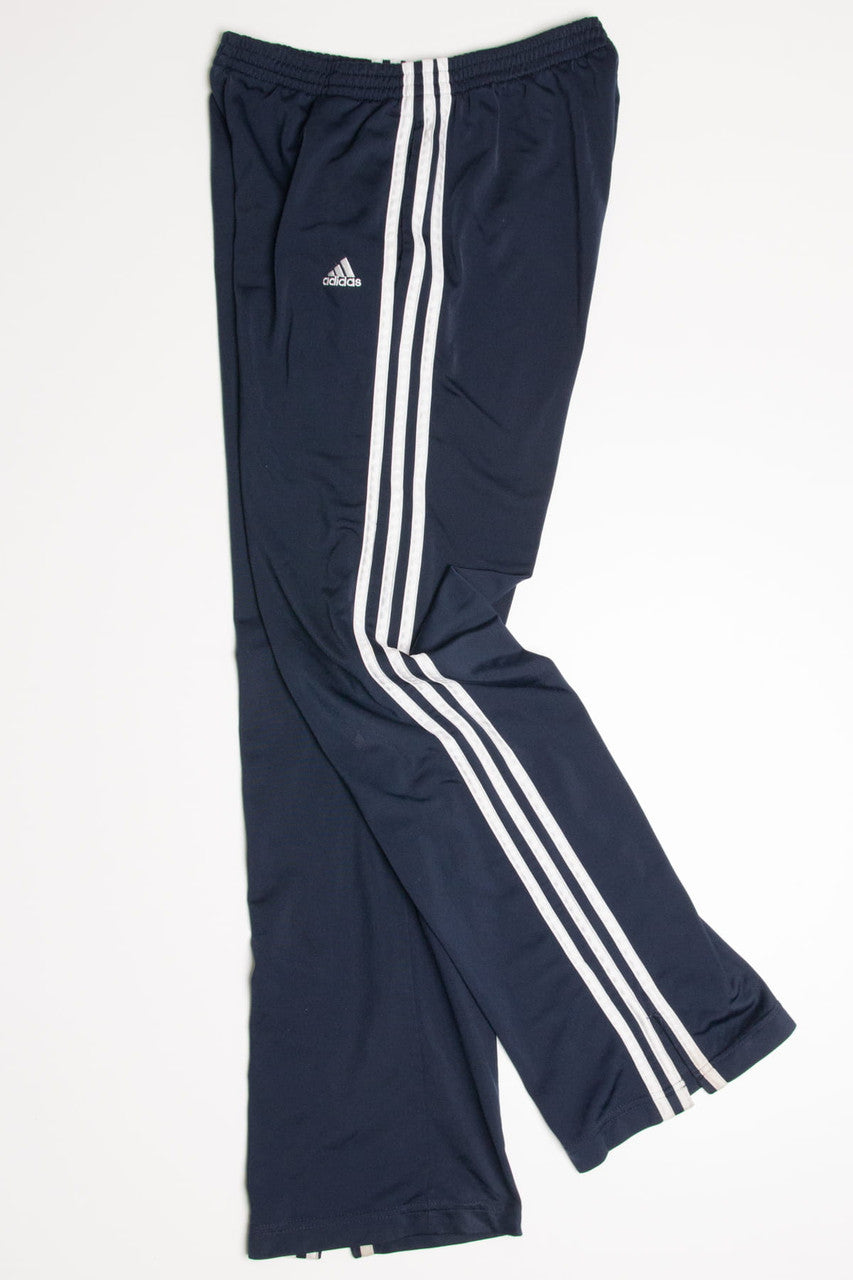 Navy 3 Striped Adidas Track Pants (sz. S)