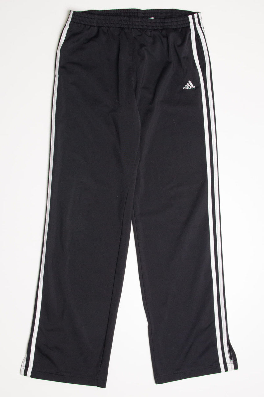 Black 3 Striped Adidas Track Pants (sz. M)