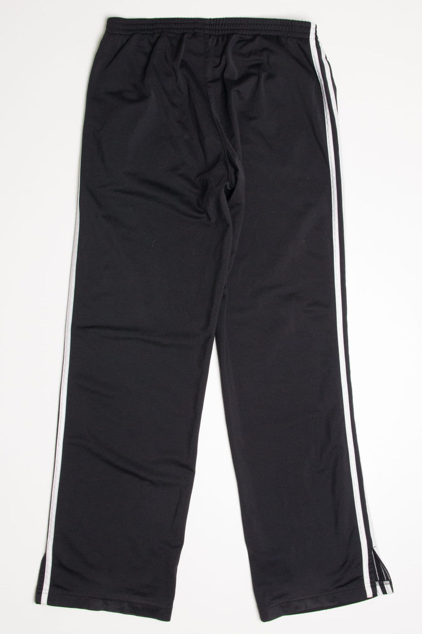 Black 3 Striped Adidas Track Pants (sz. M)