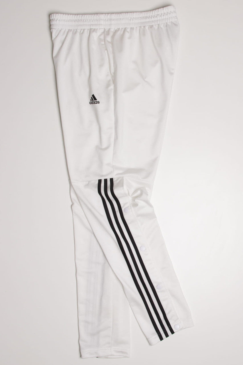 White Adidas Snap Calves Track Pants (sz. L)