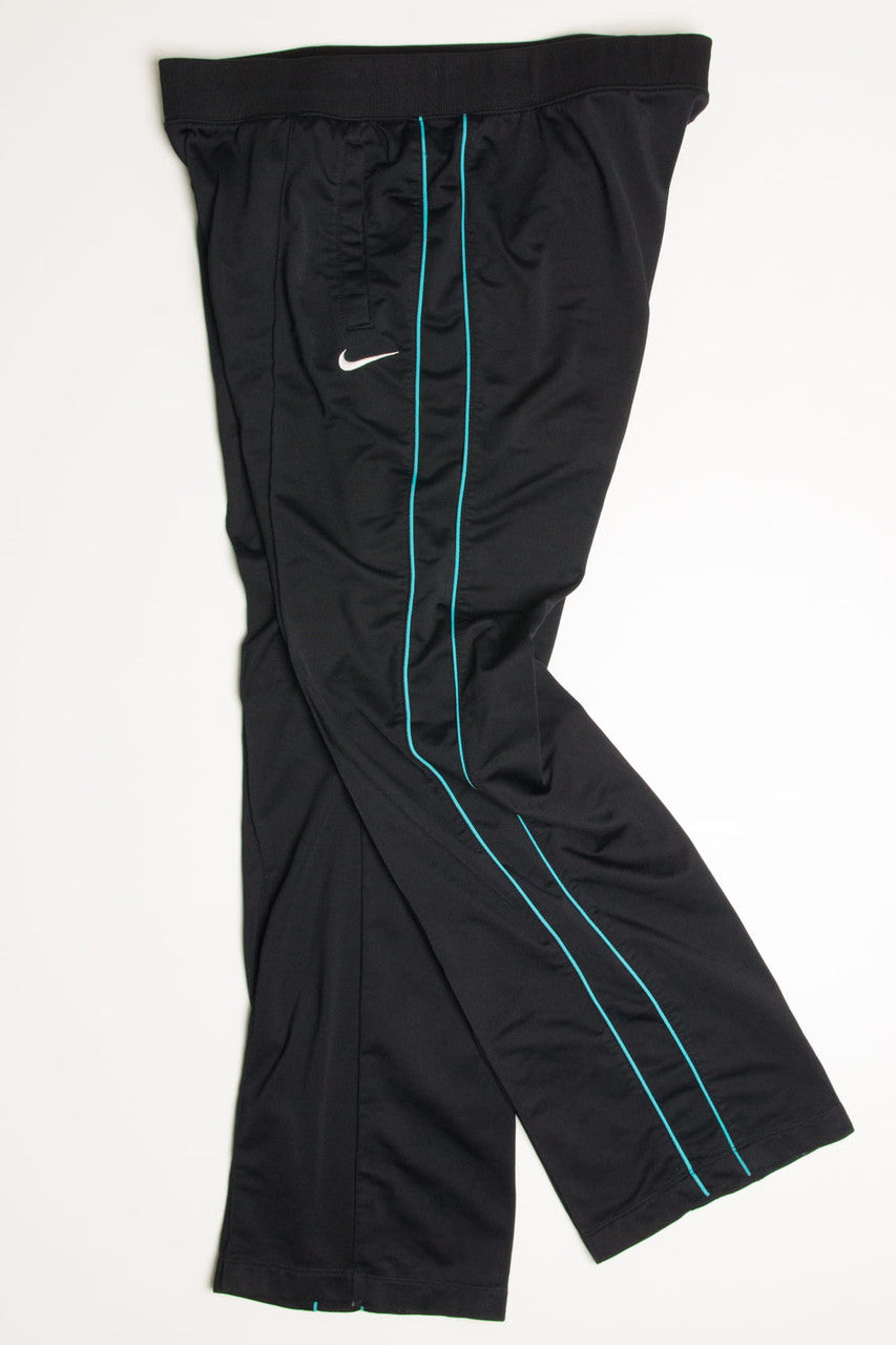 Black & Teal Striped Nike Track Pants (sz. XL)