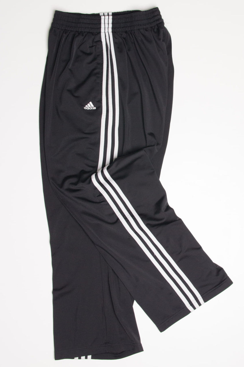 Black Adidas Three Stripe Track Pants (sz. 34")