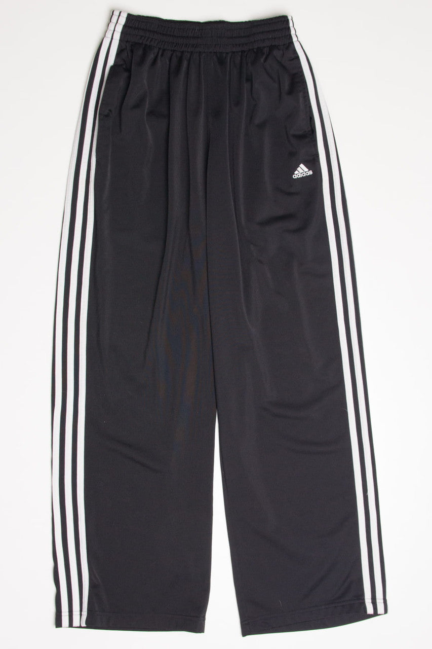 Black Adidas Three Stripe Track Pants (sz. 34")