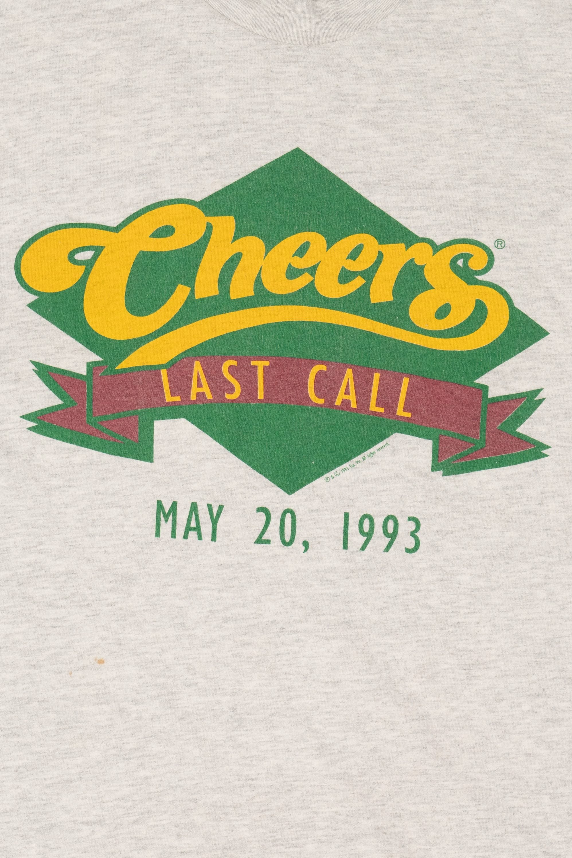 Vintage Light Gray Cheers Last Call T-Shirt (1990s)