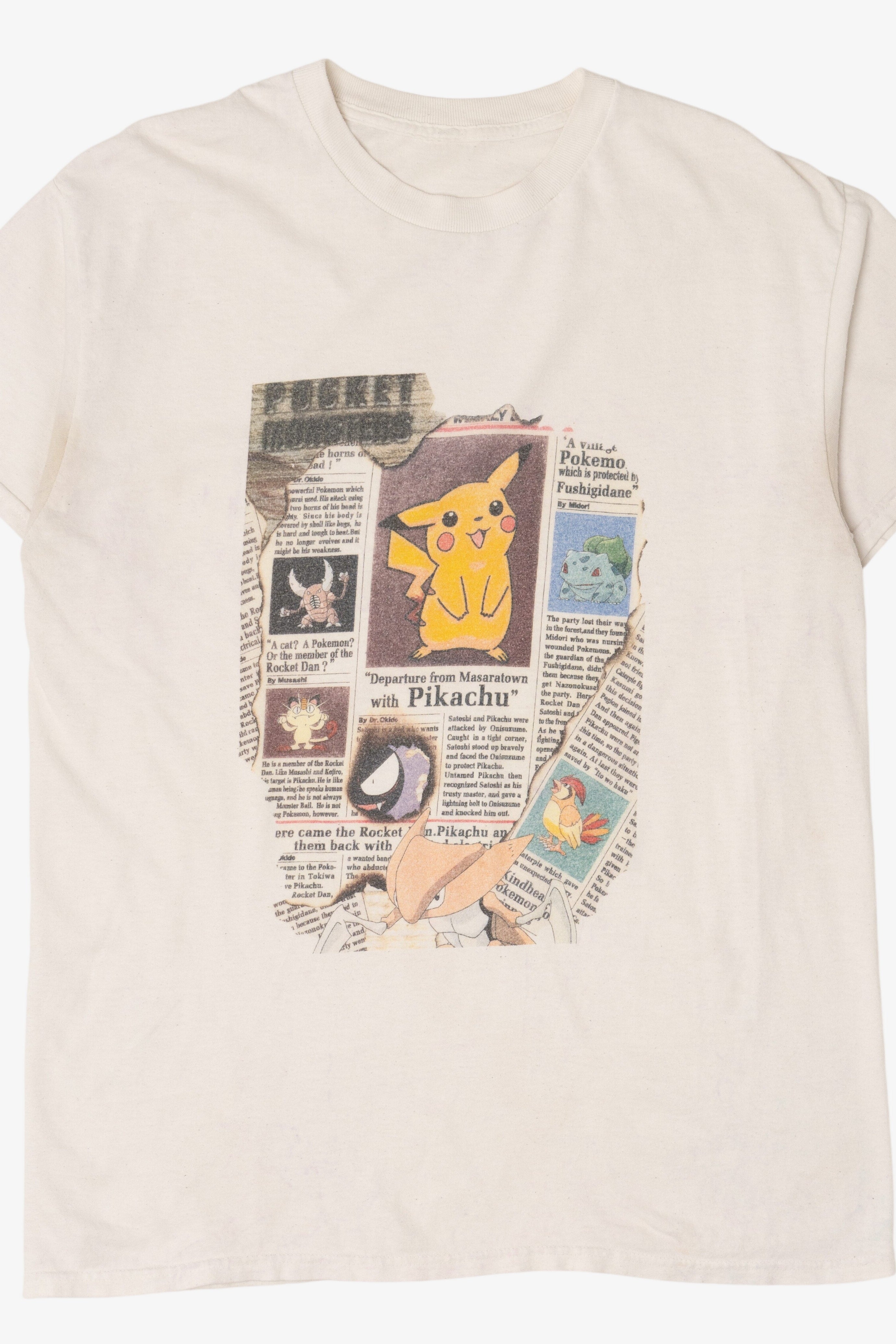 Vintage Pokemon Pikachu Newspaper T-Shirt (2000s)