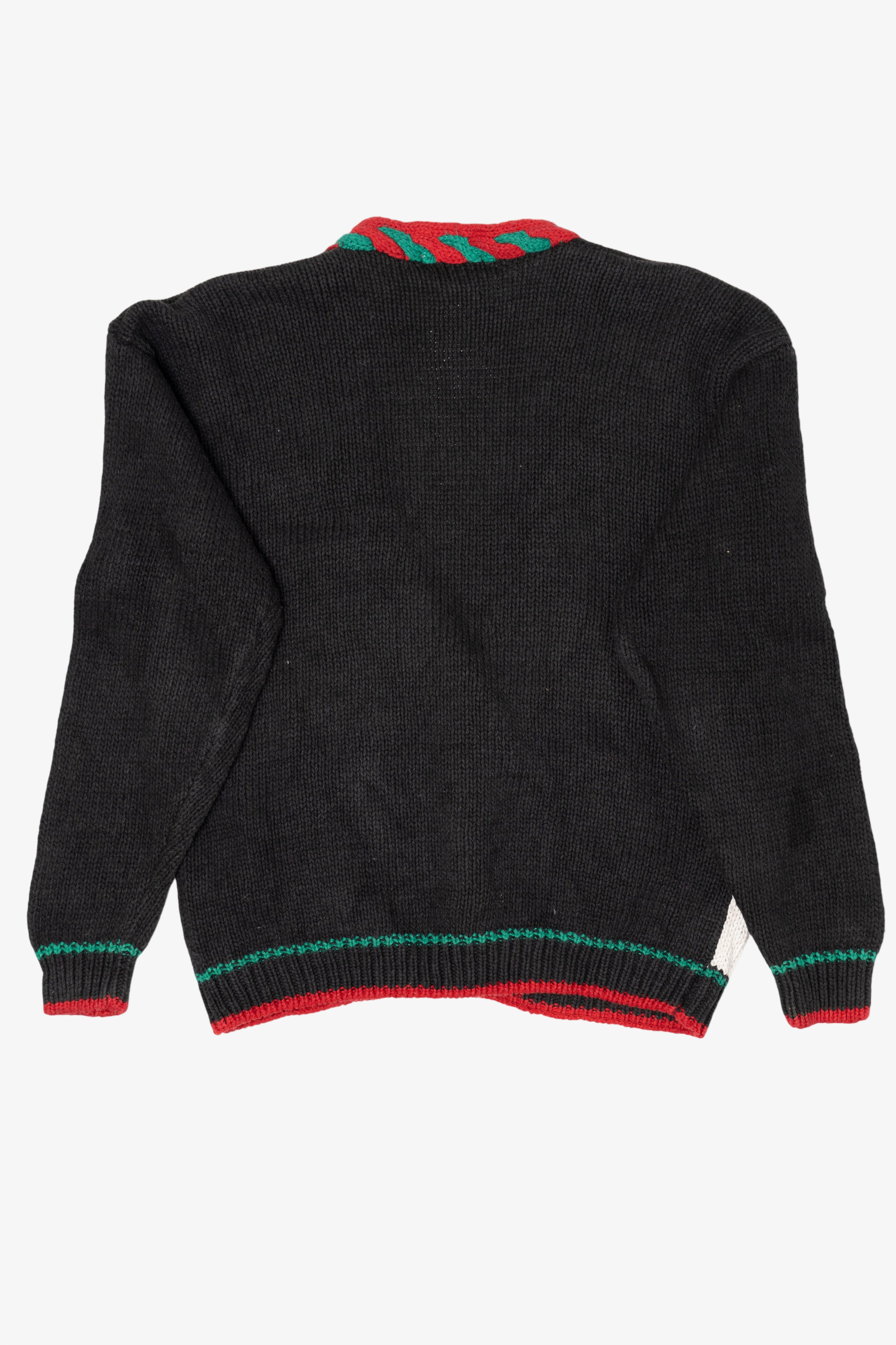 Vintage Black Rosanna Snowman Ugly Christmas Cardigan (1990s)