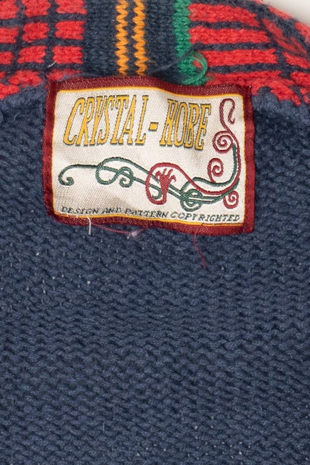 Vintage Blue Crystal Kobe Ugly Christmas Cardigan (1990s)
