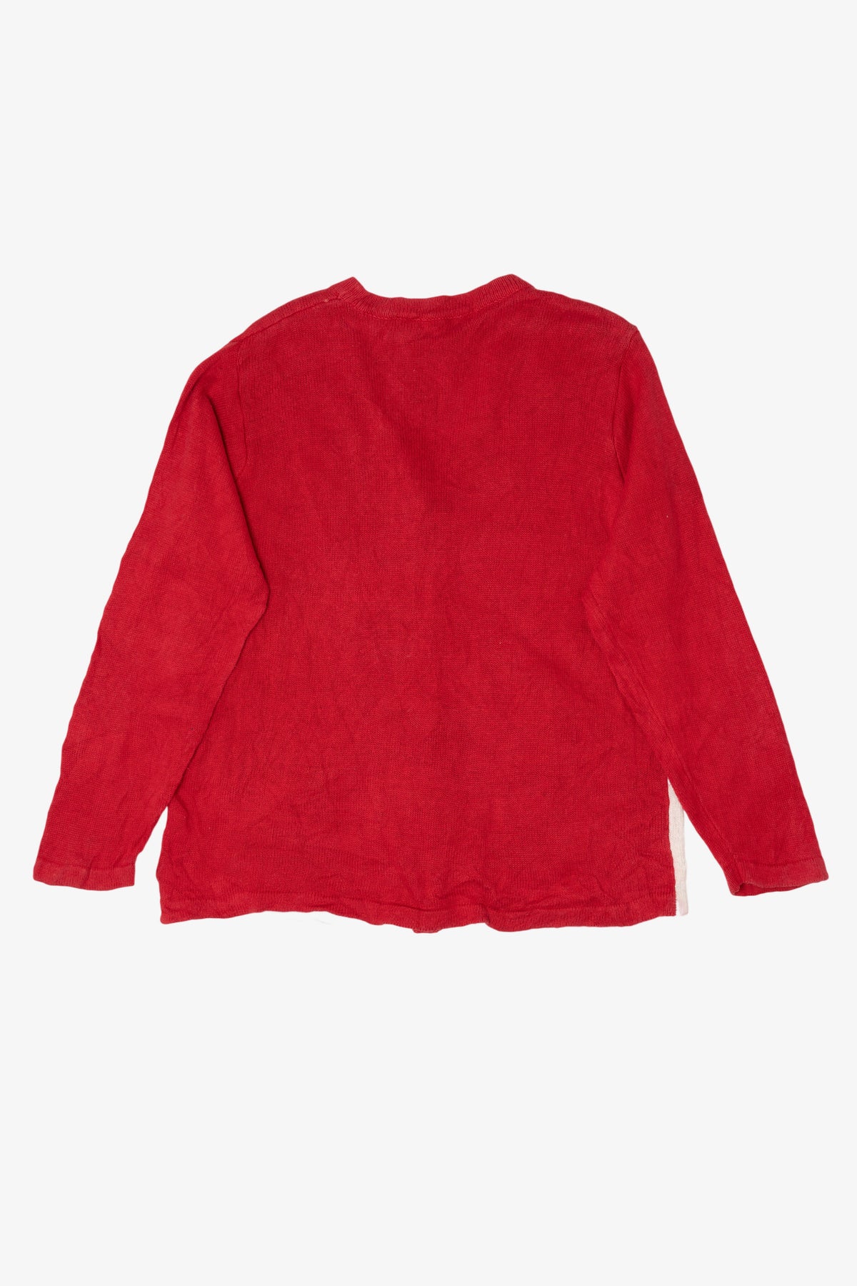 Vintage Red Victoria Jones Winter Town Ugly Christmas Cardigan (1990s)