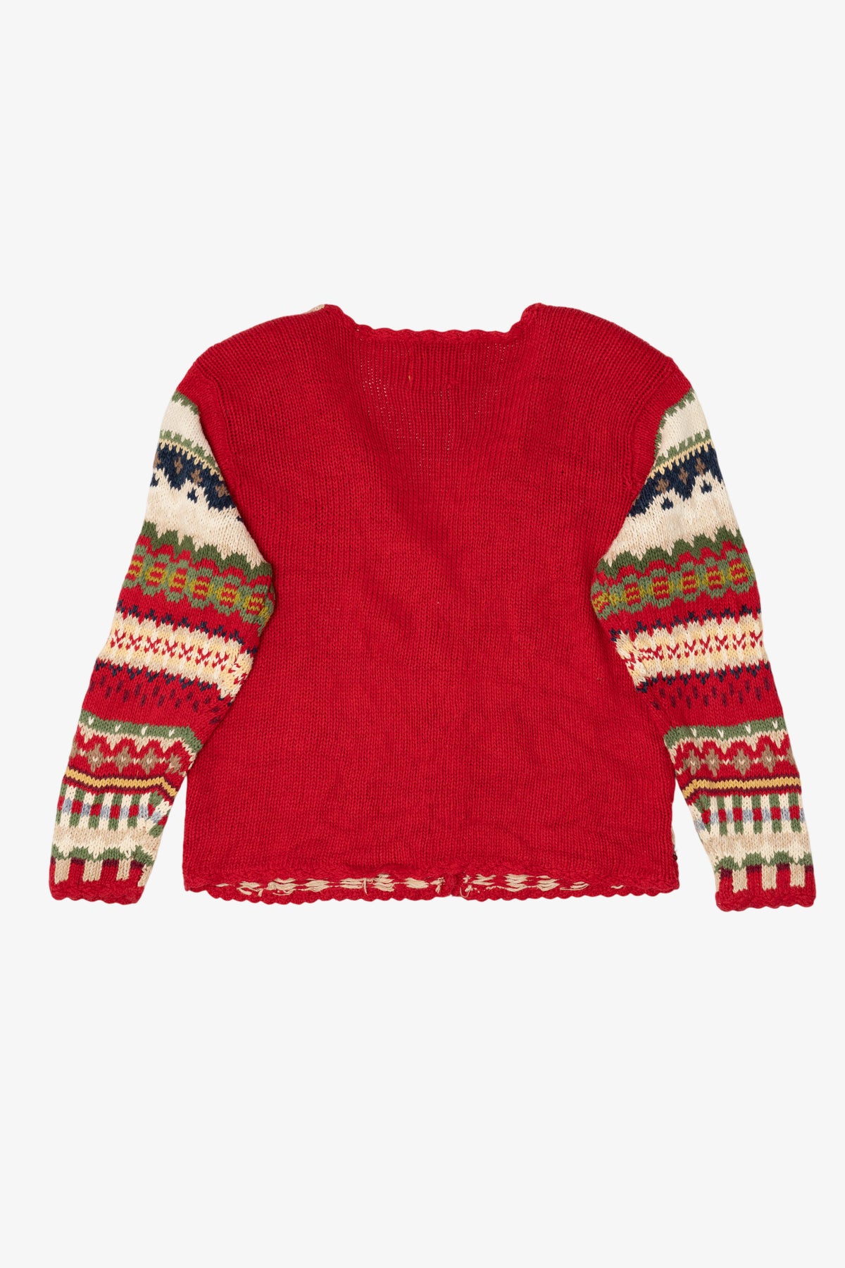 Vintage Red Heirloom Collectible Stockings Christmas Cardigan (1990s)