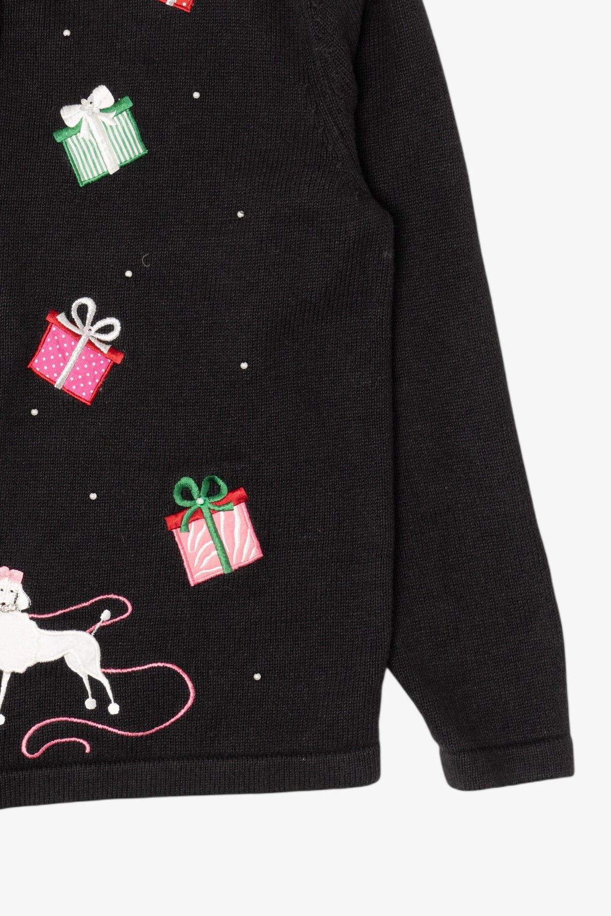 Vintage Black Fashion And Presents Ugly Christmas Cardigan (2000s)
