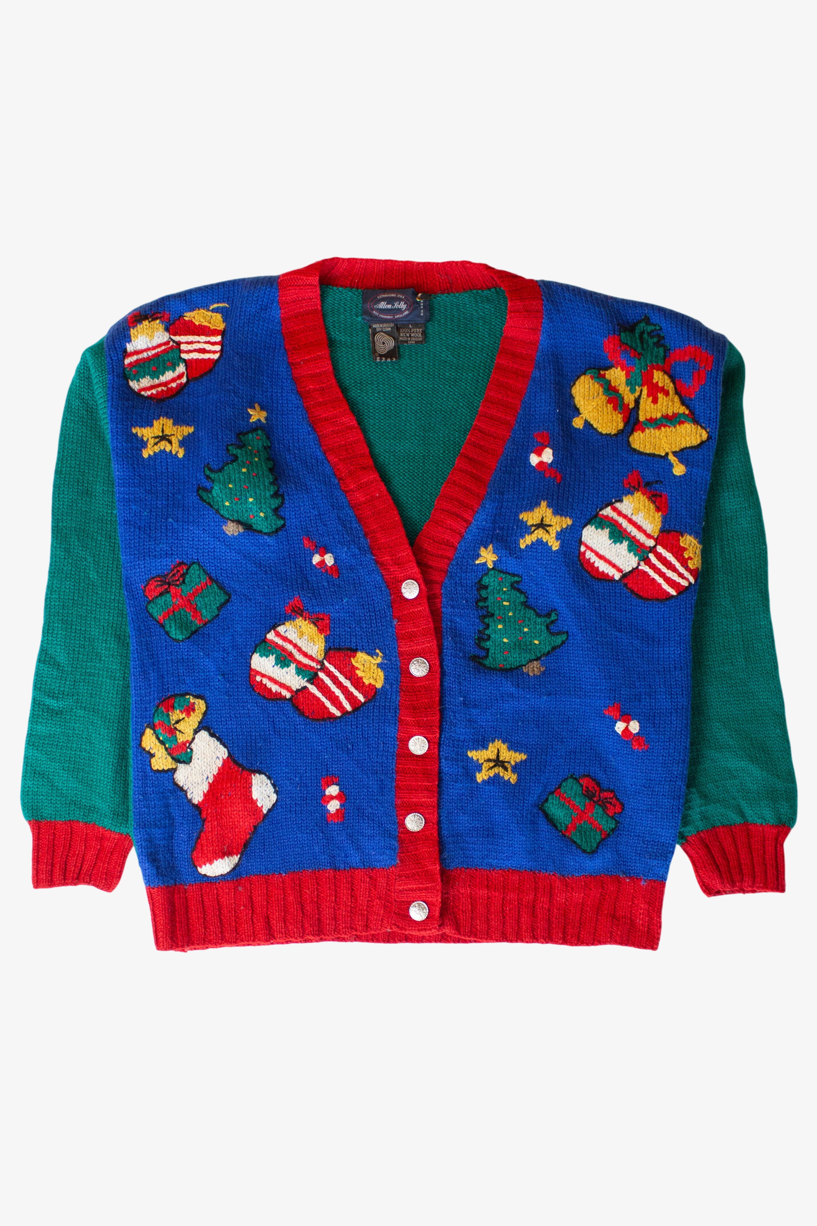 Vintage Allen Jolly Christmas Cardigan (1990s)