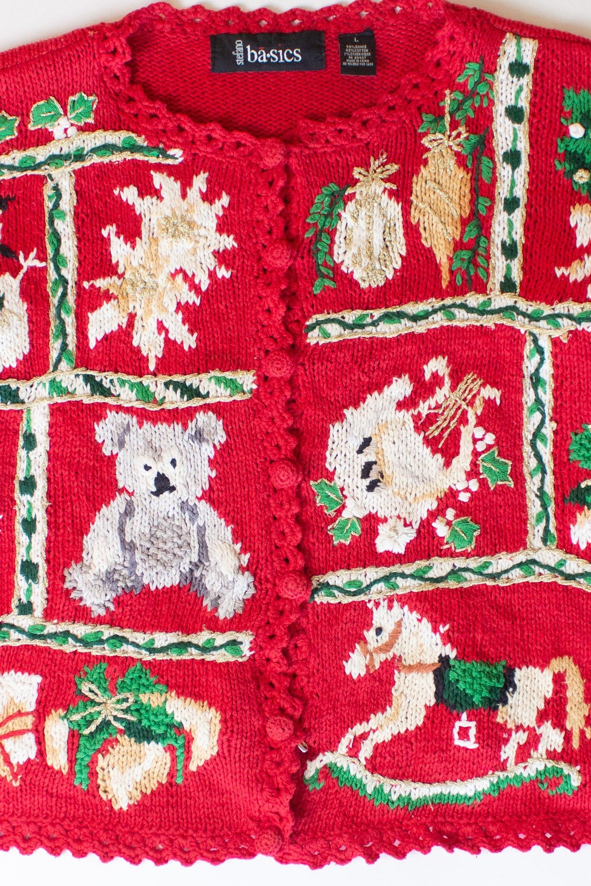 Vintage Stefano Basics Ugly Christmas Cardigan (1990s)